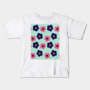 Retro Flower Power Mint| Vintage | Pattern | Florals | Pastel Kids T-Shirt